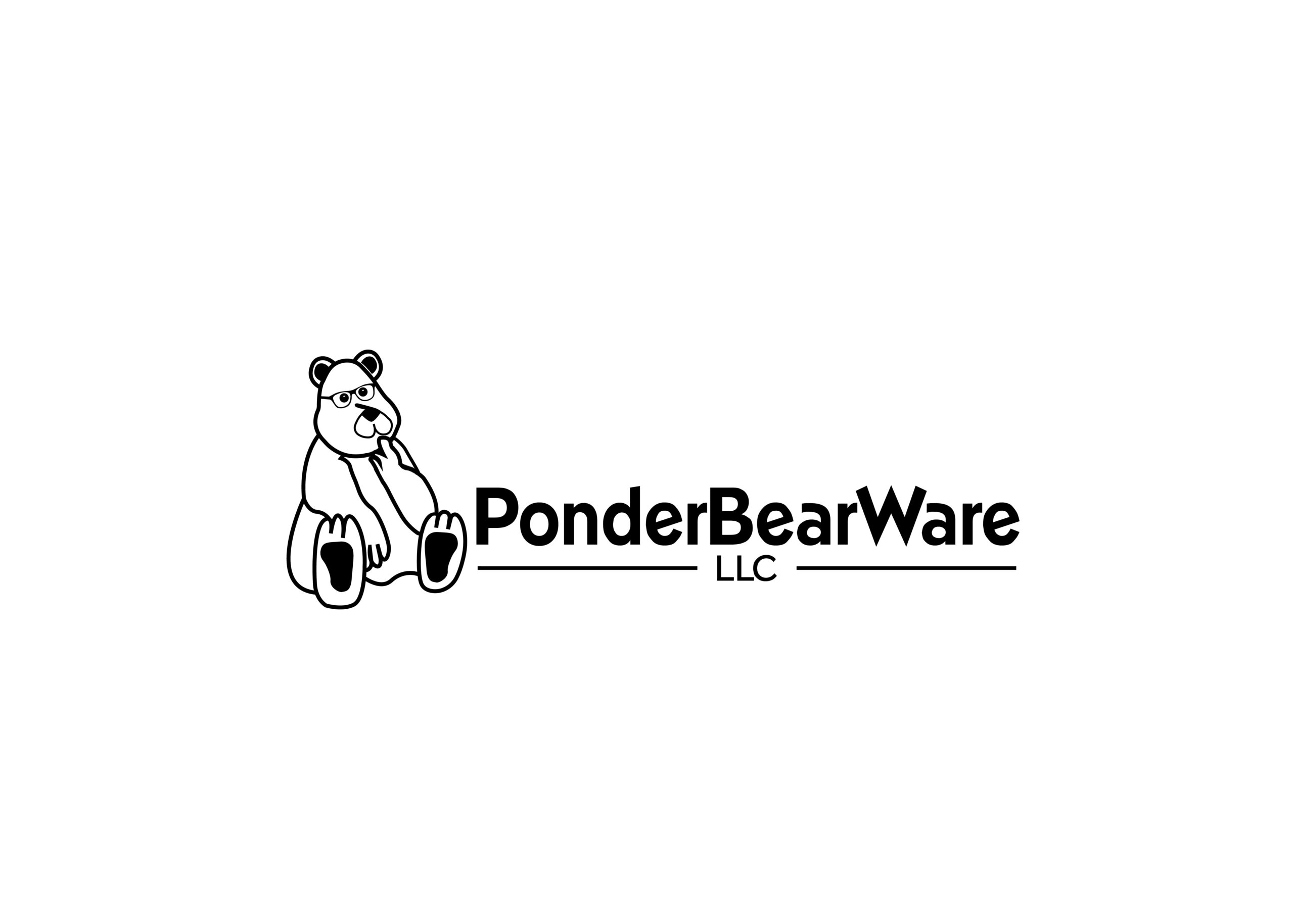 PonderBearWare logo - a thoughtful bear in spectacles seated on a tree stump